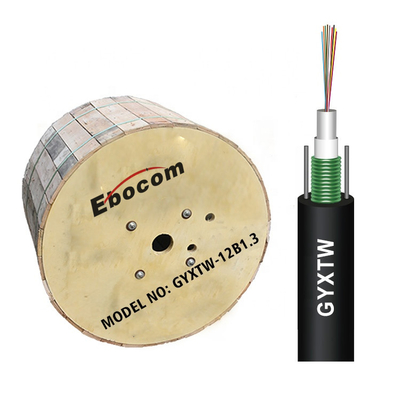 GYXTW Single-mode 2-12 Core Steel Tape Armored Fiber Optic Cable with G652D PE for LAN Communication