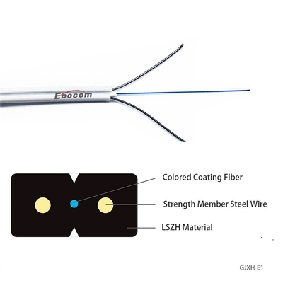 High quality GJXH Indoor FTTH Optical Fiber Cable 2core Single Mode G657A G652D single mode multi mode lszh jacket