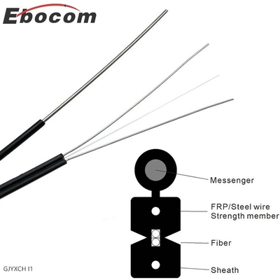 Indoor Drop FTTH Cable GJYXCH 1 2 4 Fibers G657 Fiber Optic LSZH single mode FRP strength member