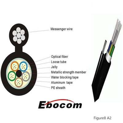 Aerial Figure 8 Cable GYTC8S 8 12 48 60 Core PSP Armoured Self-supporting g652D single mode networking