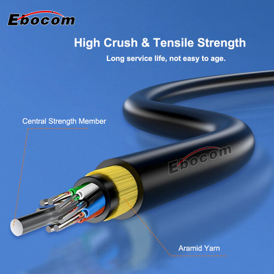 48 Core ADSS Fiber Optic Cable Single Mode SM G652D Aramid Yarn Double Sheath Double Jackets AT PE