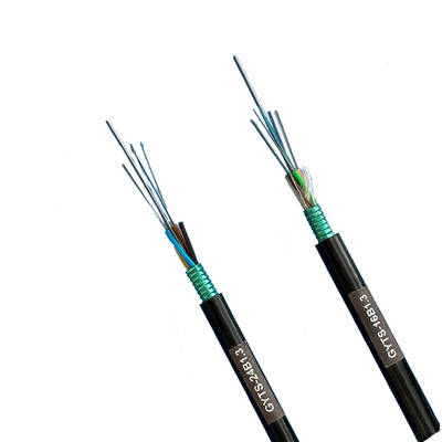 Outdoor Duct Fiber Optic Cable GYTS Light Armored SM G652D MLT Stranded 12 24 48 Core With PE Jacket