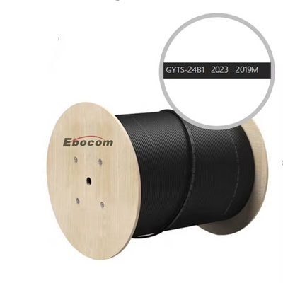 Outdoor Duct Fiber Optic Cable GYTS Light Armored SM G652D MLT Stranded 12 24 48 Core With PE Jacket