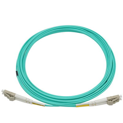 Duplex MM OM3 Patch Cord 2.0mm 3.0mm Aqua Jacket With Low Loss LC SC FC ST Connector