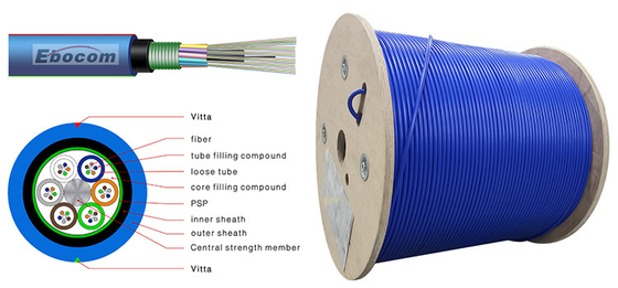 MGTSV Flame Retardant Mining Fiber Optical Cable 2-144 Cores for Mining Application Strength Member Steel Wire Tape