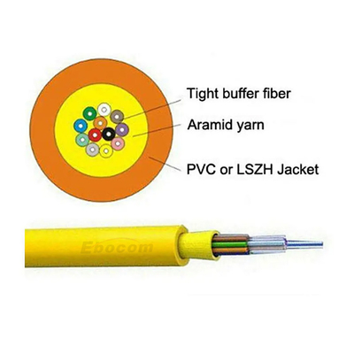 GJFJH Indoor Optic Fiber Cable Tight Buffer 2 4 12 24 Core SM MM OM1 OM2 For Networking