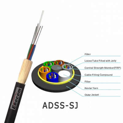 All Dielectric Self Supporting Fiber Optic Cable 24 Core Span1000m For Network Infrastruction