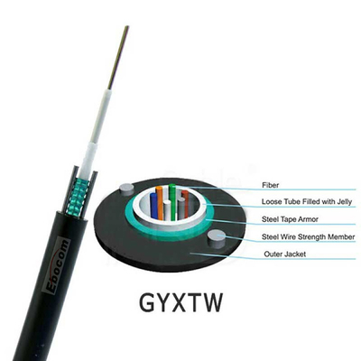 ความต้านทานความดันสูง Outdoor GYXTW สายไฟฟ้าไฟเบอร์ออปติก 2 4 6 8 12 24core Networking