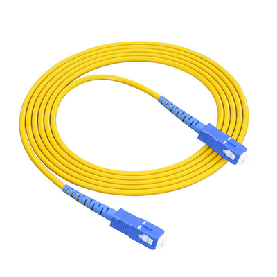 สายแพทช์ไฟเบอร์ Simplex SC UPC G652D โหมดเดี่ยว 2.0 มม. 3 เมตร แจ็คเก็ต PVC สีน้ำเงิน ขั้วต่อทนทานสำหรับงานโทรคมนาคม
