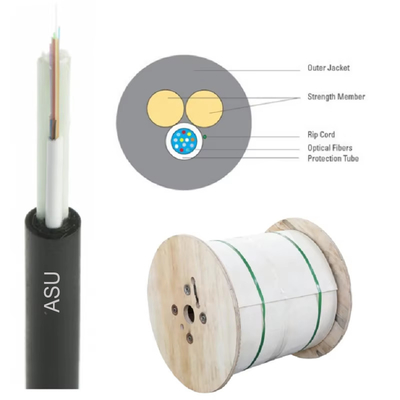 Aerial Self-Supported ASU Mini ADSS 12 Core Fiber Optic Cable Span 80m 100m Manufacturer