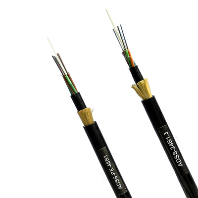 ADSS All Dielectric Self Supporting Fiber Optic Cable 12 Core For Internet Communication