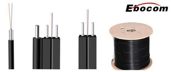 ภายนอก ไม่มีโลหะ GJYXFCH 1- 4Core G652D G657A1 G657A2 ติดสายสําหรับการสื่อสาร Ftth